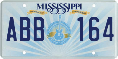 MS license plate ABB164