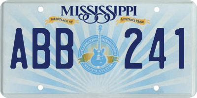 MS license plate ABB241
