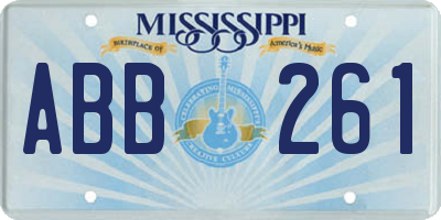 MS license plate ABB261