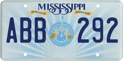 MS license plate ABB292