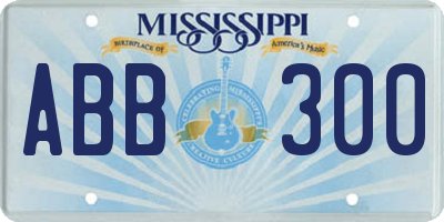 MS license plate ABB300