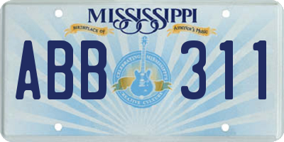 MS license plate ABB311