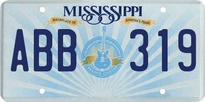 MS license plate ABB319