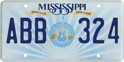 MS license plate ABB324