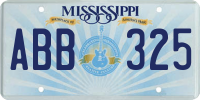 MS license plate ABB325