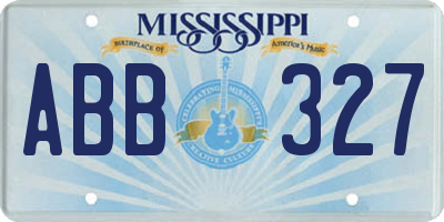 MS license plate ABB327
