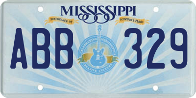 MS license plate ABB329