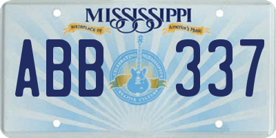 MS license plate ABB337