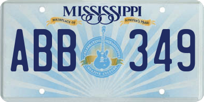 MS license plate ABB349