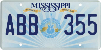 MS license plate ABB355