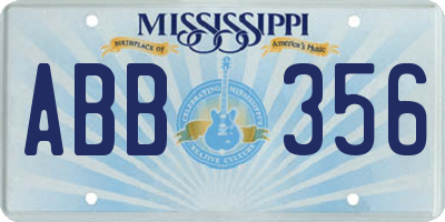 MS license plate ABB356