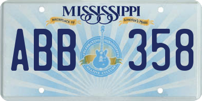 MS license plate ABB358