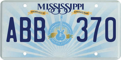 MS license plate ABB370