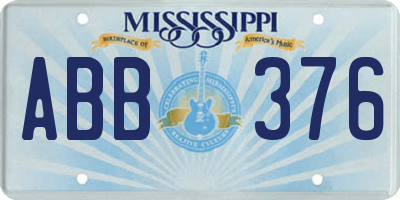 MS license plate ABB376