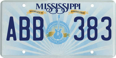 MS license plate ABB383