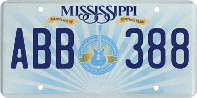 MS license plate ABB388