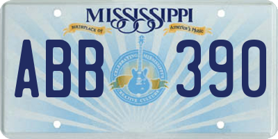 MS license plate ABB390