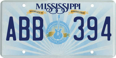 MS license plate ABB394