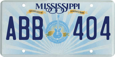 MS license plate ABB404
