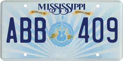 MS license plate ABB409