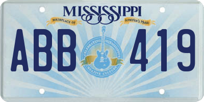 MS license plate ABB419