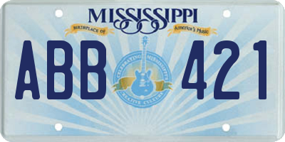 MS license plate ABB421