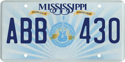 MS license plate ABB430