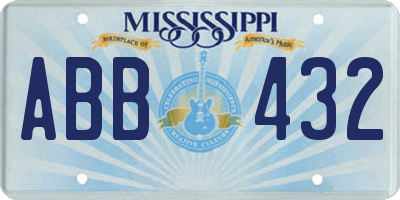 MS license plate ABB432