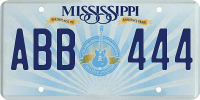 MS license plate ABB444