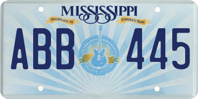 MS license plate ABB445