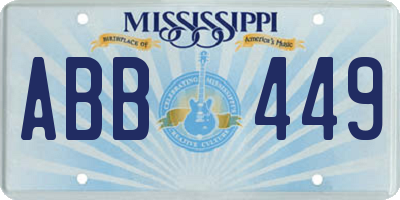MS license plate ABB449