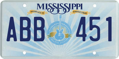 MS license plate ABB451