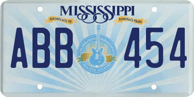 MS license plate ABB454