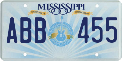MS license plate ABB455