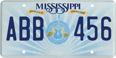 MS license plate ABB456
