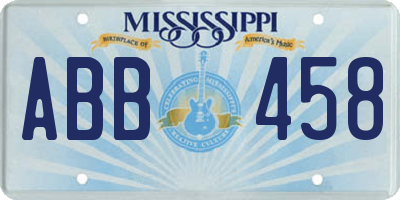 MS license plate ABB458