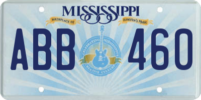 MS license plate ABB460