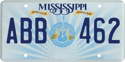 MS license plate ABB462