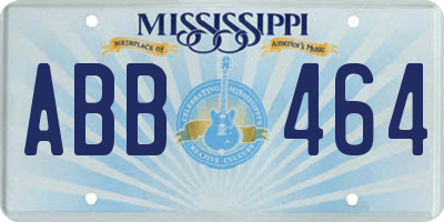 MS license plate ABB464