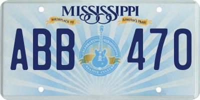 MS license plate ABB470