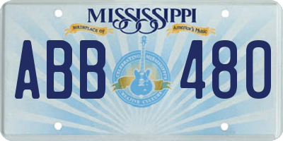MS license plate ABB480
