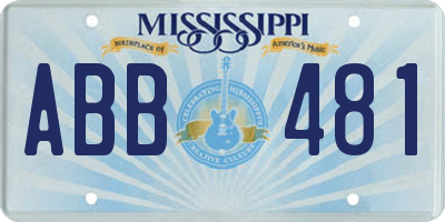 MS license plate ABB481