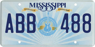MS license plate ABB488