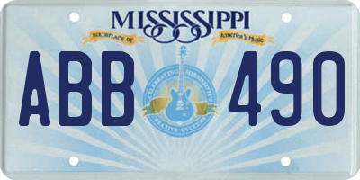 MS license plate ABB490