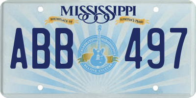 MS license plate ABB497