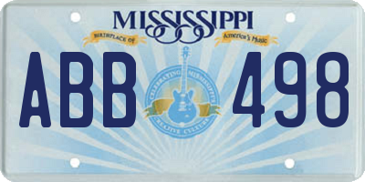 MS license plate ABB498
