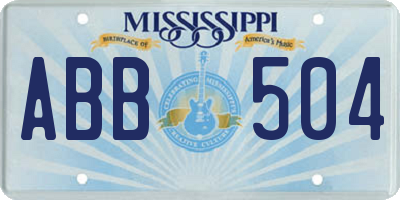 MS license plate ABB504