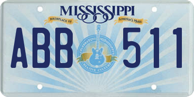 MS license plate ABB511