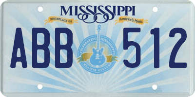 MS license plate ABB512