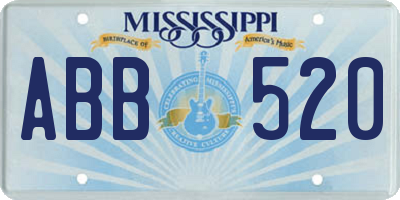 MS license plate ABB520